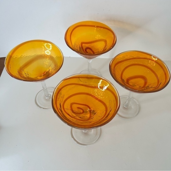Vintage Hand Blown Margarita Glasses - Picture 3 of 8